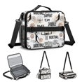 thumbnail image 5 of Basketball and Text White Pattern Insulated Lunch Bag with Shoulder Strap and Bottle Holder,Bento School Lunch Bag Box,11x9.5x3.5 Inches, 5 of 5