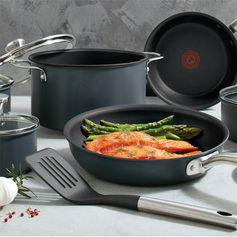 T-FAL T-fal Ingenio The Genius Cooking System, Platinum Non-Stick, 14 Pc  Cookware Set, Onyx Black L242SE74