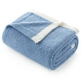 thumbnail image 4 of Snuggle Sac Fuzzy Reversible Microfiber Throw Blanket,Ultra Soft Knit Throw,Blue,60*80", 4 of 5