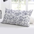 thumbnail image 5 of Haze Blue Flower Throw Pillow Cover 20 x 36 Inch Decorative Pillow Cover Vintage Farmhouse Boho Leaf Plant Lumbar Pillowcase Seasonal Rectangle Cushion Case for Couch Sofa Bed Living Room, 5 of 7