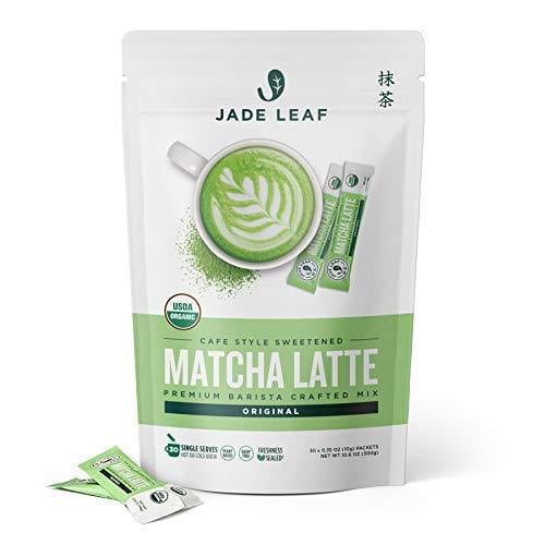 Jade Leaf Organic Matcha Latte Mix - Cafe Style Sweetened Blend - Sweet Matcha Green Tea Powder - 30ct Single Serve Stick Packs Original 10 Count (Pack of 3)