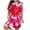 568#Watermelon red, variant on HSHMT House Dresses for Women Plus Size Casual Sleep Dress Women's Plus Heart Print Short Sleeve Round Neck Medium Stretch Loose Nightdress Valentine's Day Nightdress