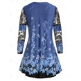 thumbnail image 2 of Más el tamaño de panel de encaje floral camiseta impresa Rosegal  Mangas largas de talla grande, 2 of 5