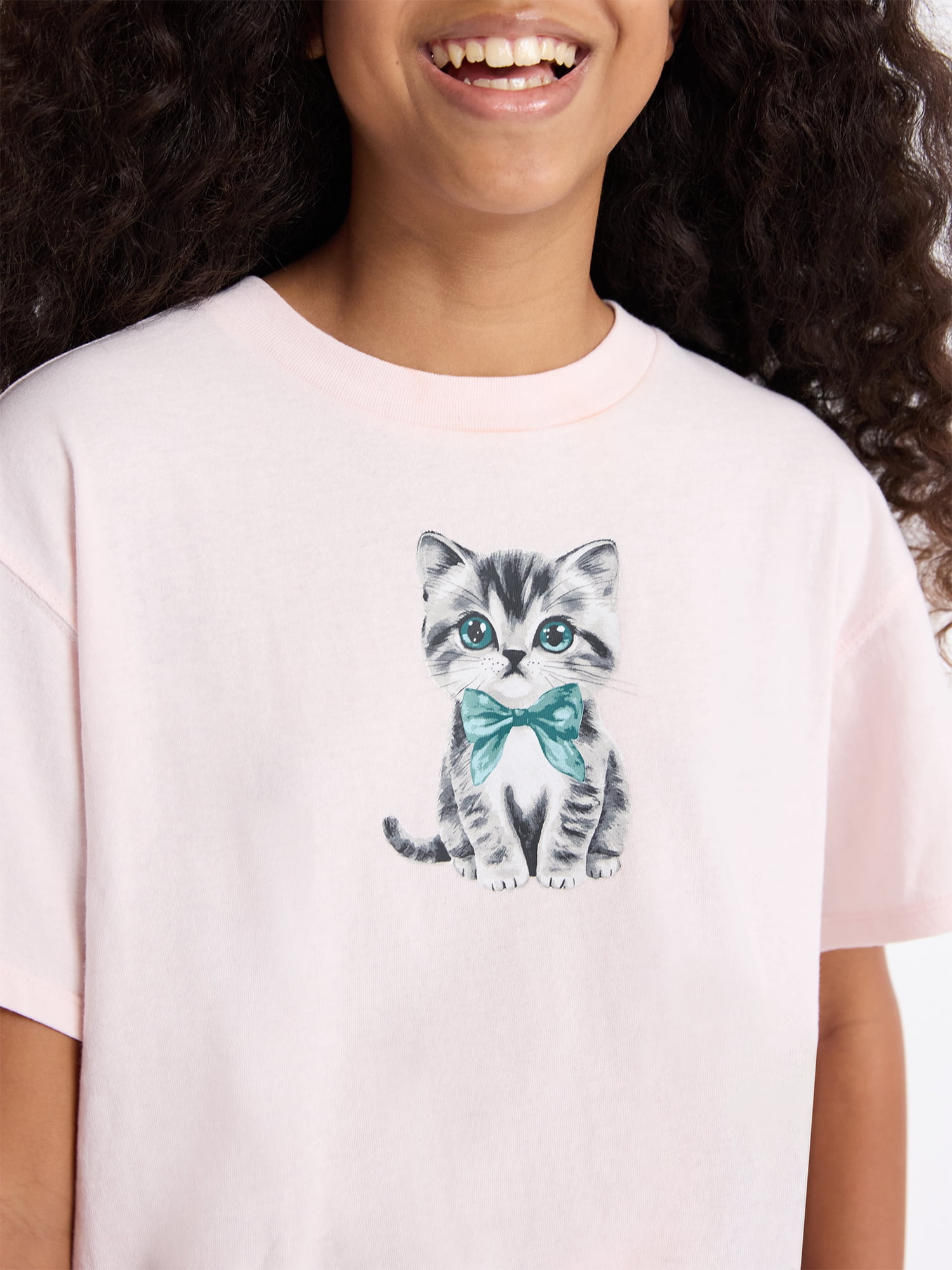 Weekend Academy Girls Short Sleeve Boxy Graphic T-Shirt, Sizes 4-18