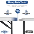 thumbnail image 2 of HaiCube 4FT Folding Table, Adjustable Height 23–29in, Heavy Duty Portable Table, Waterproof HDPE, Fold-in-Half for Picnic & Indoor, White (7.20 Updated Handle), 2 of 9