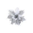 thumbnail image 3 of 5/1 piezas de flores navideñas con brillantes flores doradas y rojas para decoraciones de árboles de Navidad en el hogar, suministros de decoración para mesas de fiestas navideñas, 3 of 5