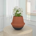 thumbnail image 7 of Decorative Flower Vase, Terracotta Inspired Orange Ceramic 10 Inch, 7 of 7