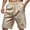 Khaki, variant on Casual Summer Shorts for Men Drawstring Lyocell Linen Shorts Lightweight Stretch Summer Vacation Beach Short with Pockets