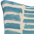 thumbnail image 3 of Jordan Manufacturing 18" x 18" Blue and Cream Block Abstract Square Decorative Throw Pillow with Welt, 3 of 5