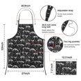 thumbnail image 3 of Black Cartoon Dinosaurs Fossils Pattern Apron-Garden Aprons for Women with Pockets-Cotton Linen Waterproof Kitchen Cooking Gardening Aprons Adjustable for Kitchen,Cooking,BBQ and Salon 33x27 Inch, 3 of 7