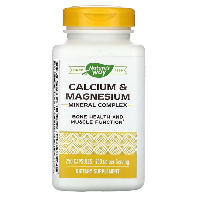 Calcio y Magnesio Nature's Way 250 Caps Función Muscular