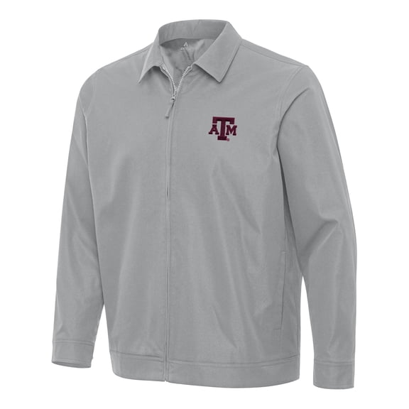 Men's Antigua Gray Texas A&M Aggies Pivot Full-Zip Jacket