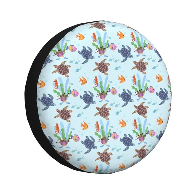 Fotbe Turtle Funda de Llanta de Repuesto con Estampado, Engrosada, Ajuste Universal para Jeep, Remolque, RV, SUV, Camión-16 inch