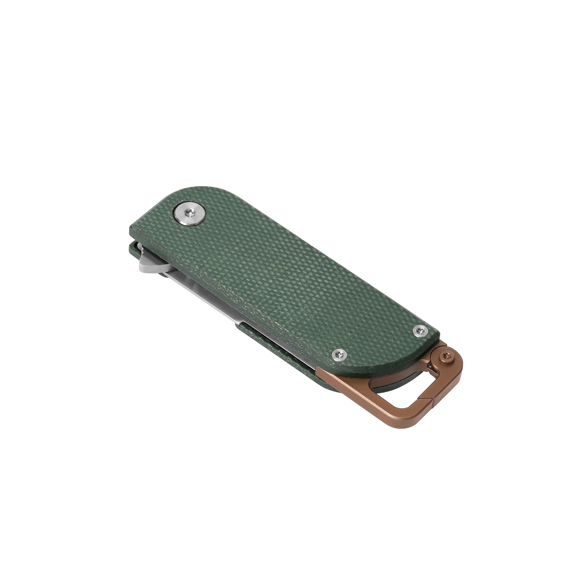 Swiss Tech Winzig Stainless Steel Folding Knife with Dark Spruce Micarta Handle