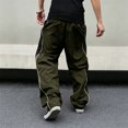thumbnail image 4 of TOMVIGX Mens Baggy Wide Leg Pants Loose Fit Elastic Waist Drawstring Quick Dry Lounge Trousers with Pockets Streetwear Casual Track Pants, 4 of 4