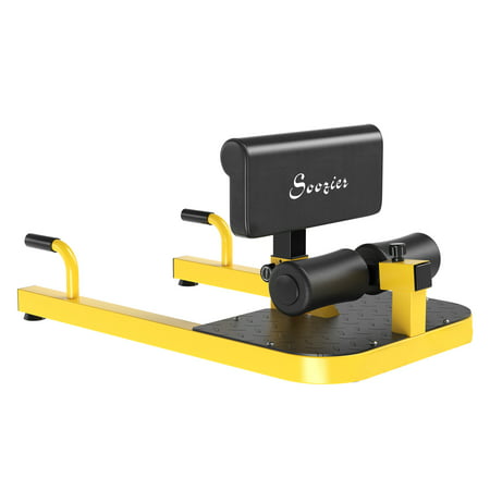 Soozier 3-in-1 Padded Push-up, Sit-up Deep Sissy Squat Machine Home Gym Fitness Equipment, Yellow