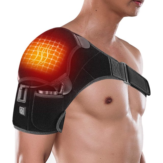 calefacción inalámbrica eléctrica portátil con terapia de frío caliente para manguito rotador, hombro congelado, relaja el alivio del dolor muscular manga de compresión del hombro Shuxiu Wang 8390615159449