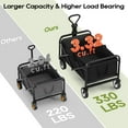 thumbnail image 4 of 38" Collapsible Wagon Folding Foldable Garden Cart with Large Capacity, 330 LBS Capacity Portable Utility Wagon Cart Heavy Duty for Beach Camping Shopping Garden,Black, 4 of 9