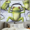 thumbnail image 2 of Frog music lover Tapestry Wall Hanging unique Style，Graphic Tapestries Home Wall Decor Art for Living Room Bedroom Apartment Farmhouse Dorm  Tapestry Home Decor  for Bedroom Living Room Dorm, 2 of 6