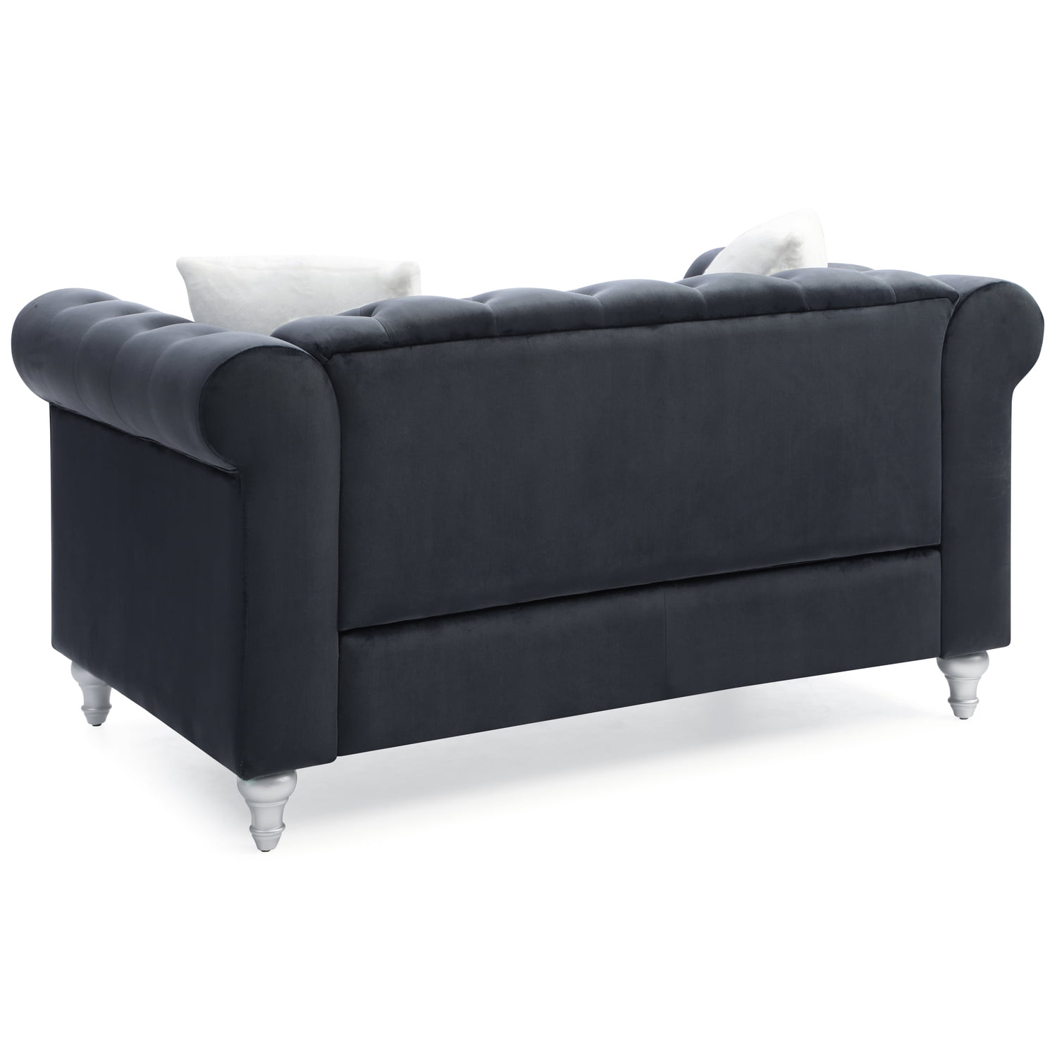 Glory Furniture Raisa Velvet Loveseat in Black