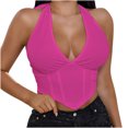 thumbnail image 2 of Giftesty Tank Tops for Women Womens Sexy Camisole V-Neck Backless Sleeveless Chest Wrap Solid Color Top, 2 of 6