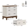 thumbnail image 2 of Tribesigns 3-Drawer File Cabinet, Lateral Filing Cabinet for A4/Letter/Legal Size, Wood Office Storage Cabinet Printer Stand for Home Office, Living Room, White and Walnut, 2 of 8