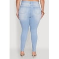 thumbnail image 5 of Womens Plus Size WAX Distressed High Waisted Skinny Jeans, 5 of 5