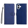 thumbnail image 2 of for iPhone 16 Wallet Case, with Credit Card Holder and Wrist Strap, RFID Blocking PU Leather Flip Magnetic Cell Phone Cover Case for iPhone 16, Blue, 2 of 8