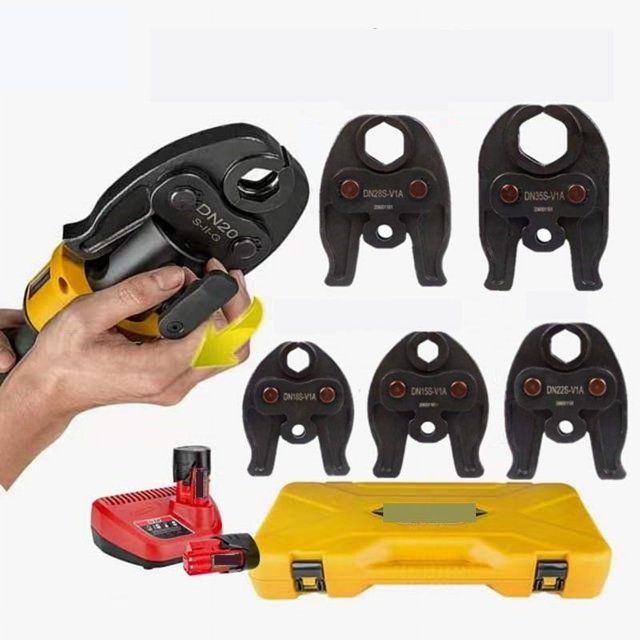 Pince Hydraulique de Charge Portable Mini Pince Électrique à Sertir Outil pour Câble d'Alimentation en Cuivre et Aluminium Réinitialisation Automatique, Matériau Durable