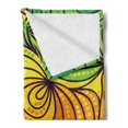 thumbnail image 2 of Abstract Soft Flannel Fleece Blanket, Colorful Tangled Lines Abstract Leaves Design with Various Size Dots Lively Colors, Cozy Plush for Indoor and Outdoor Use, 50" x 70", Multicolor, by Ambesonne, 2 of 5