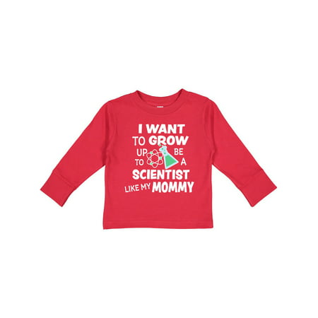 

Inktastic I Want To Grow up To Be a Scientist Like My Mommy Gift Toddler Boy or Toddler Girl Long Sleeve T-Shirt