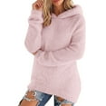 thumbnail image 2 of ICHUANYI Womens Fuzzy Fleece Pullover Oversized Sherpa Jacket Half Zip Pullover Sweaters Winter Hooded SweaterShirt Top, 2 of 9