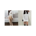 thumbnail image 2 of FOCUSNORM Robe Courte Garçon pour Femmes, Fleur 3D, Manches Longues, Col Ras du Cou, Couleur Unie, Mini-Robe, Robe de Sortie, 2 of 7