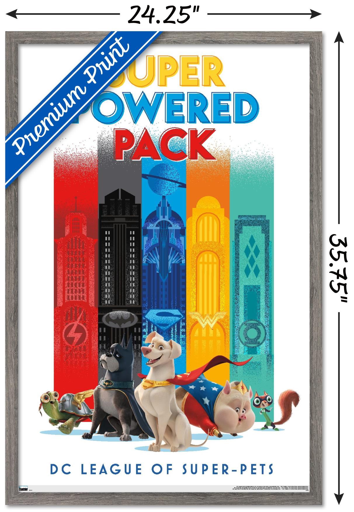 DC League of Super-Pets - Skyline Wall Poster, 22.375" x 34" Framed