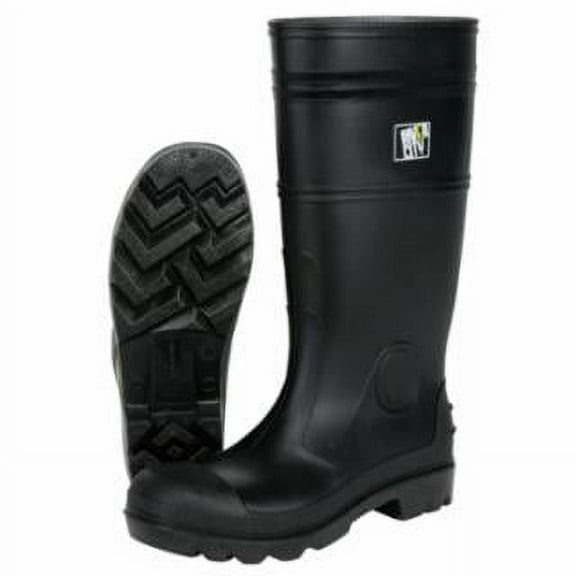 16" PVC KNEE BOOT- MENS-PLAIN TOE- BLACK (1 Count)