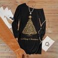 thumbnail image 4 of Camiseta sin tirantes de manga larga hueca con cuello inclinado suelto con estampado navideño para mujer Fridja FKASFK635, 4 of 5
