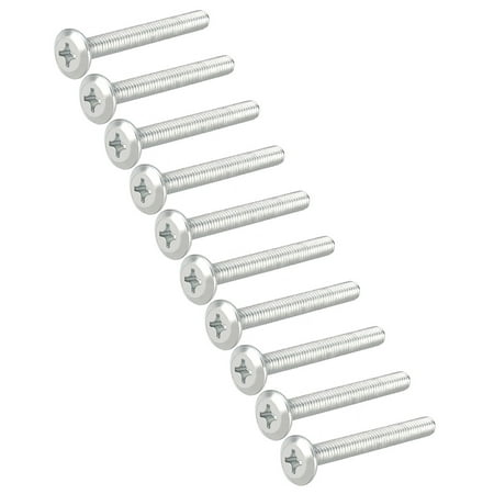 

M6x50mm Phillips Head Machine Screws Zinc Plated Cross Screw Leather Fasteners Bolts Full Thread Carbon Steel 20Pcs