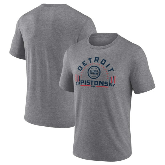Men's Gray Detroit Pistons Team Freedom Tri-Blend T-Shirt