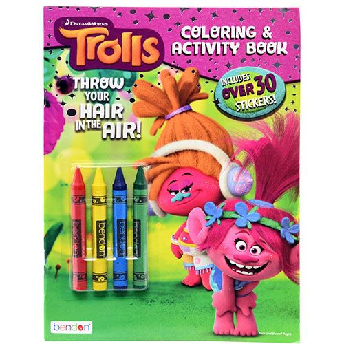 Bendon Trolls Coloring and Activity Book With Crayons - Walmart.com ...