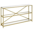 thumbnail image 5 of Evelyn&Zoe Fionn 55" Wide Rectangular Console Table with Faux Marble Top, Blackened Bronze, 5 of 5
