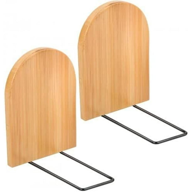 Sujetalibros de 2 Piezas,Tapón de Libros Resistente, Bloque de Libros de Madera, Estante de Libros, Separador de Libros, Soporte de Libros para Oficinas, Escuelas, Librerías y Bibliotecas