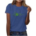 thumbnail image 1 of Mujeres Manga Corta de Verano Tops Impreso Sudadera Casual, Cuello Redondo Blusa Ligera para la Primavera Y el Verano, 1 of 7