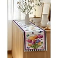 thumbnail image 5 of Table Runner 90 Inches Long for Kitchen Dining, Spring Tulips Dresser Scarf Farmhouse, Dining Table Decorations for Wedding/Parties, Colorful Flowers Botanical Butterfly Farm Wooden 13 x 90 In, 5 of 8