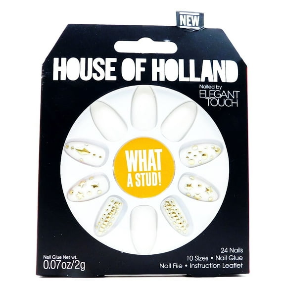 House of Holland Nailed by Elegant Touch  What a Stud! Goldie Looking' Nails: 24 nails., nail glue .07 Oz., nail file