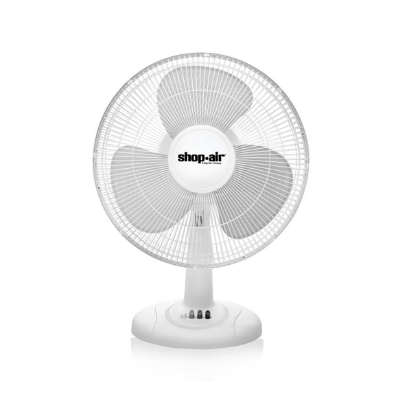 Ventilador de mesa Shop-Air 12 oscilante, 3 velocidades, 400 m³/h, blanco