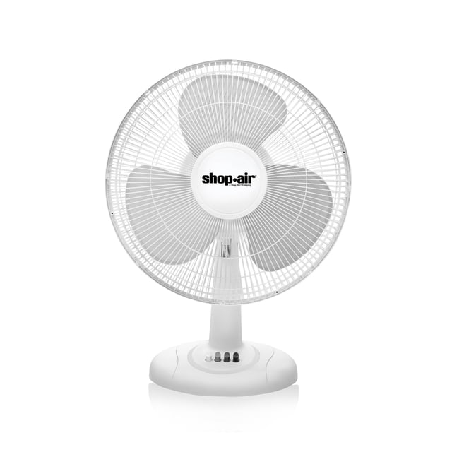 Ventilador de mesa Shop-Air 12 oscilante, 3 velocidades, 400 m³/h, blanco