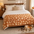 thumbnail image 6 of SLYNSHome Fall Throw Blanket Orange White Pumpkin Sketch Print Soft Flannel Fleece Cozy Lightweight Decorative Blanket For Couch Sofa Bed Thanksgiving Holiday Fireplace Home Decor, 6 of 7