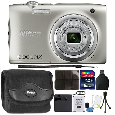 Nikon COOLPIX A100 20.1MP f/3.7-6.4 Max Aperture Compact Point and Shoot Digital Camera Accessory Bundle