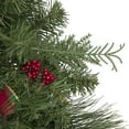 thumbnail image 3 of Northlight 24" Unlit Green Foliage, Pinecones and Berries with Tartan Ribbon Christmas Wreath, 3 of 4