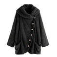 thumbnail image 2 of Tejiojio Jackets Clearance Women Casual Solid Turtleneck Big Pockets Cloak Coats Vintage Oversize Coats, 2 of 5